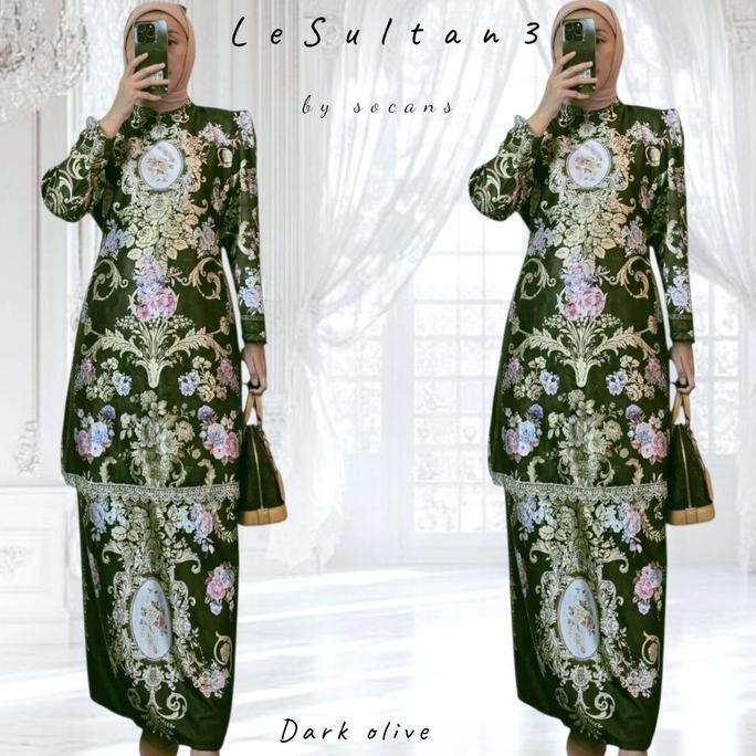 LeSultan set malaysia | baju kurung melayu | setelan tunik rok  motif SULTAN utk arisan | seragaman 