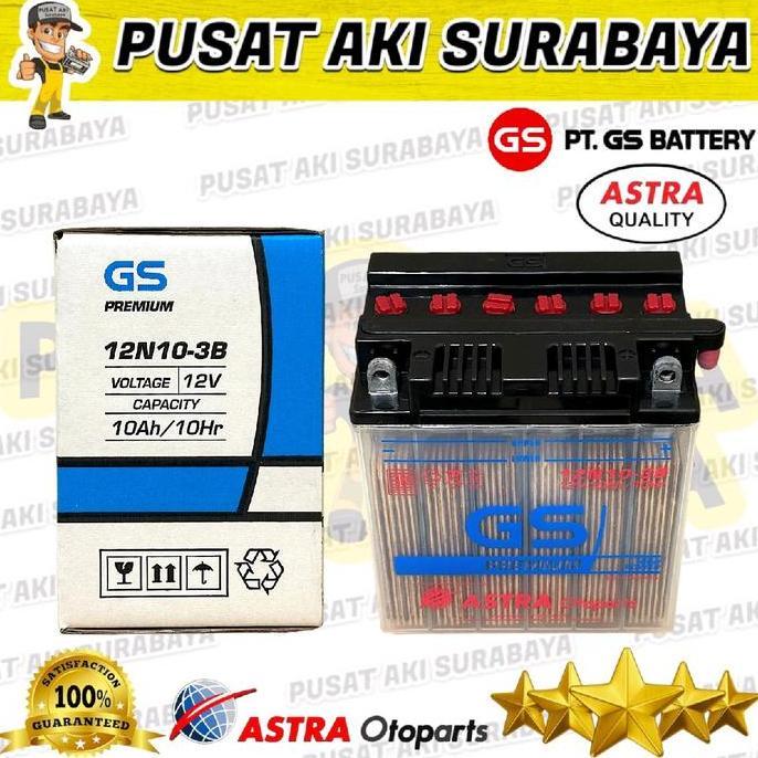 Promo ACCU ORIGINAL GS ASTRA 12N10 3B AKI MOTOR 3 RODA TOSSA VIAR NOZOMI KAISAR STROM IKAN GENSET TH