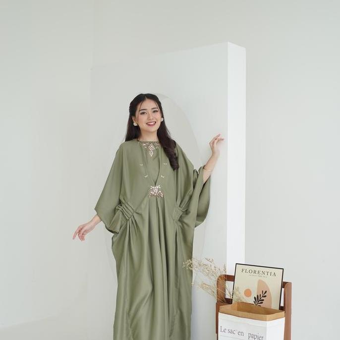 Miss Nomi - Sharleez Kaftan Lebaran / Idul fitri / Baju Muslim / Hijab / Kaftan Wanita panjang gamis