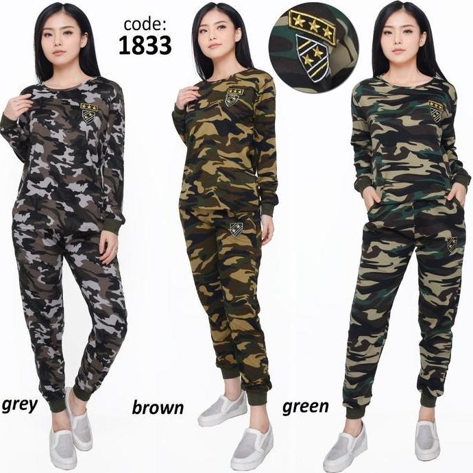 Setelan Army Panjang Wanita / Setelan Olahraga Army Panjang Wanita Terlaris - Baju Celana