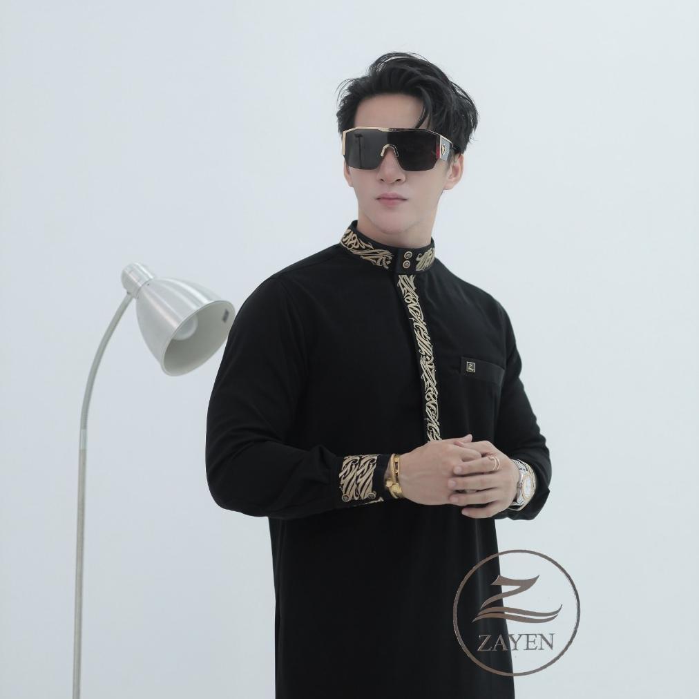 HOT Jubah Slimfit pria Gamis Pria bordir Slimfit jubah zayen hitam  jubah pria muslim jubba model te
