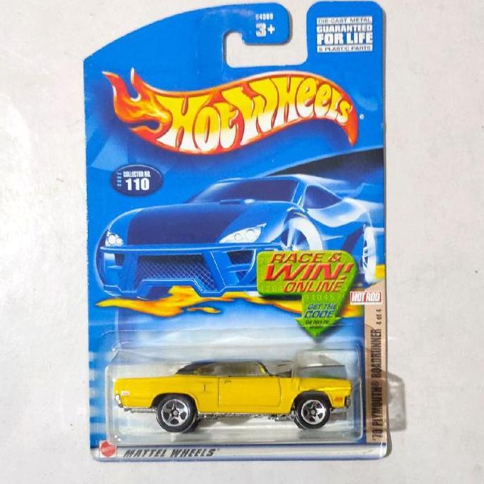 Hotwheels Hot Wheels 70 Plymouth Roadrunner Road Runner kuning 2002 Hot Rod