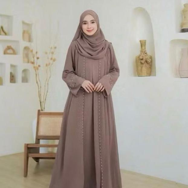 NEW PRODUCT Gamis Abaya hitam turkey modrn remaja amalia abaya ceruty aksen payet mutiara abaya hita