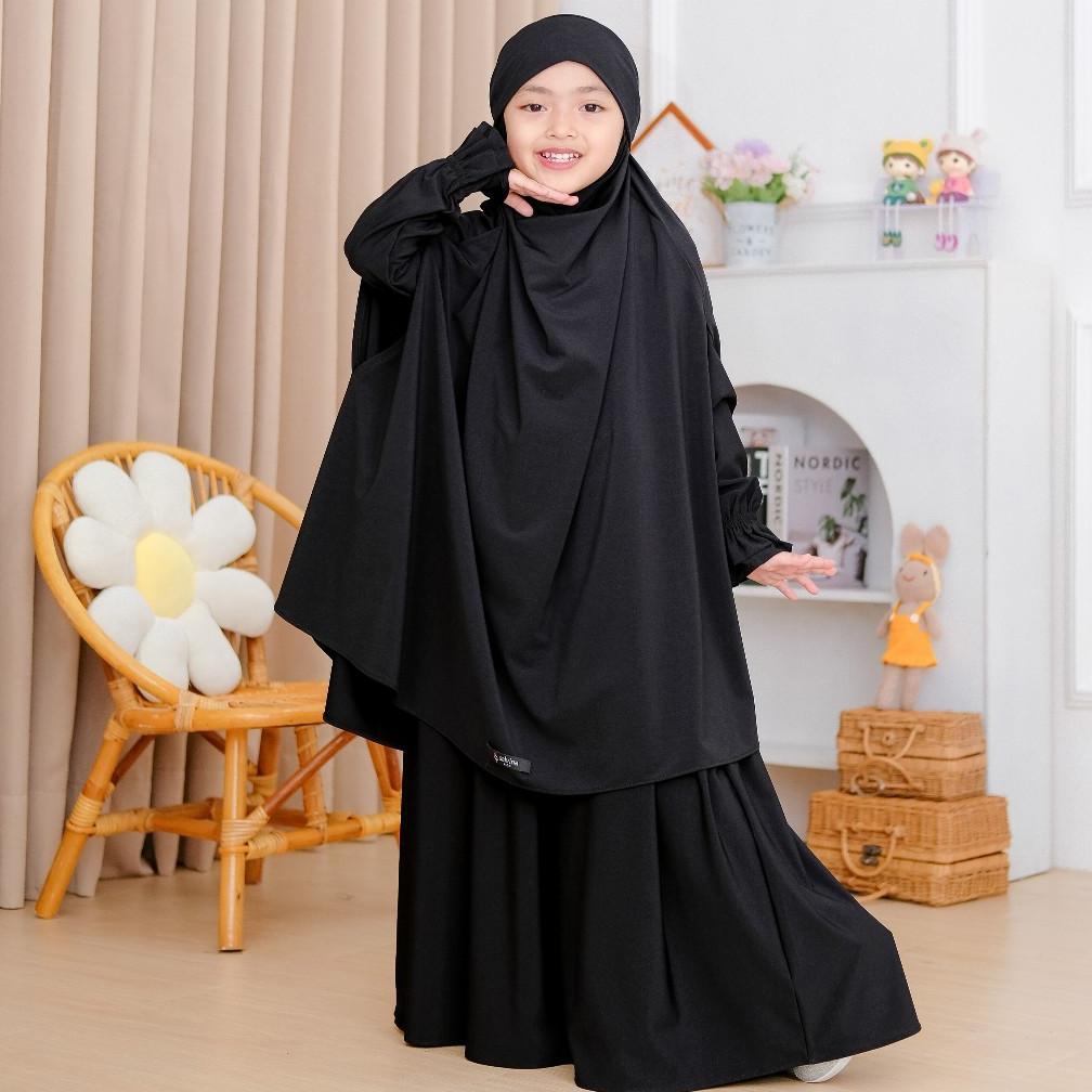 Original Salvina Kids - Gamis Anak Perempuan Usia 2 Sampai 11 Tahun French Khimar Khadijah Set