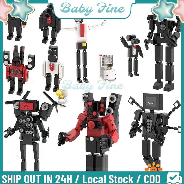 LARISS Ready Stock Skibidi toilet Building Blocks Titan Model robot boneka speaker man Speakerman TV