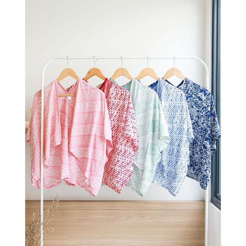 ATASAN BATIK MODERN WANITA CROP OUTER BATIK CARDIGAN BATIK OUTER CROP PENDEK KONDANGAN BATIK ROMPI B
