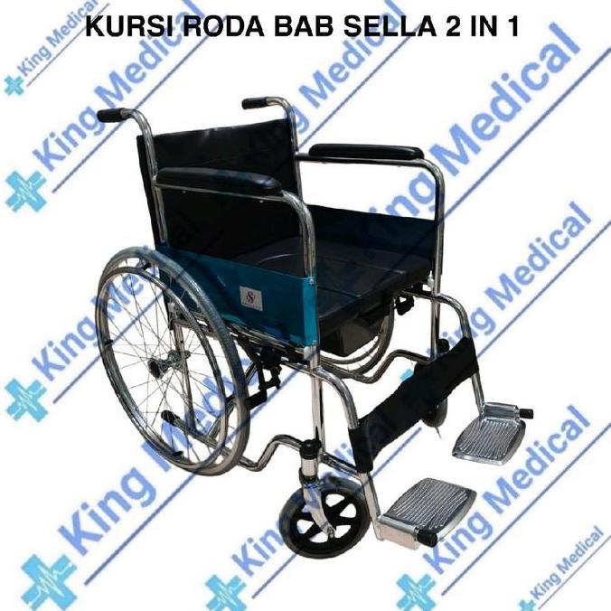 Kursi Roda BAB 2in1 Sella (Kursi Roda+Commode/Tempat BAB) KHUSUS INSTANT
