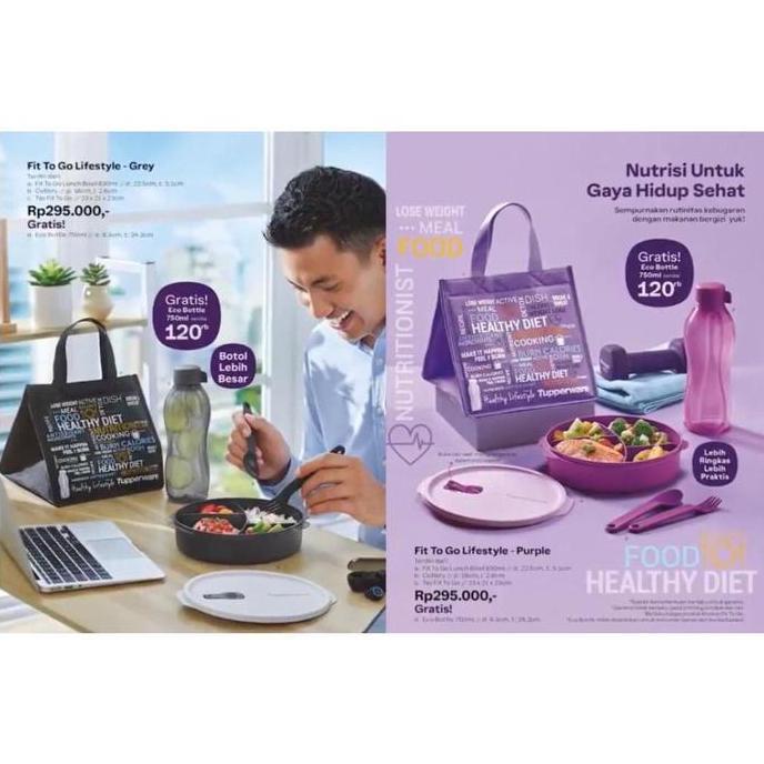 Tupperware fit to go lunch set tempat bekal makan