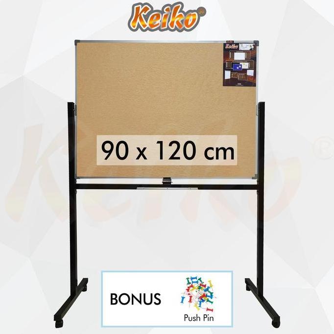 Softboard Cork Pin Board / Papan Mading Standing Keiko 90 x 120 cm