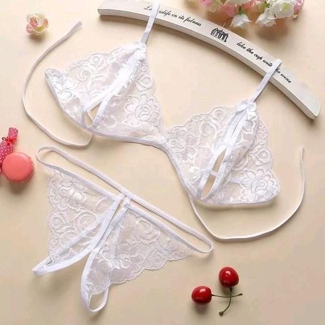 Flash Sale 1 Set Bra + Celana Dalam Lingerie Transparan Wanita Bh