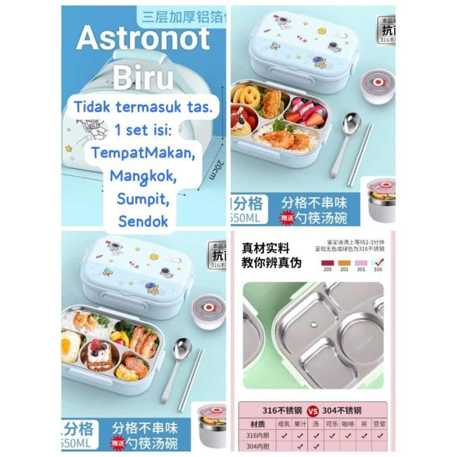 Lunch Box Stainless SUS316 - Tempat Makan Stainless 5 sekat