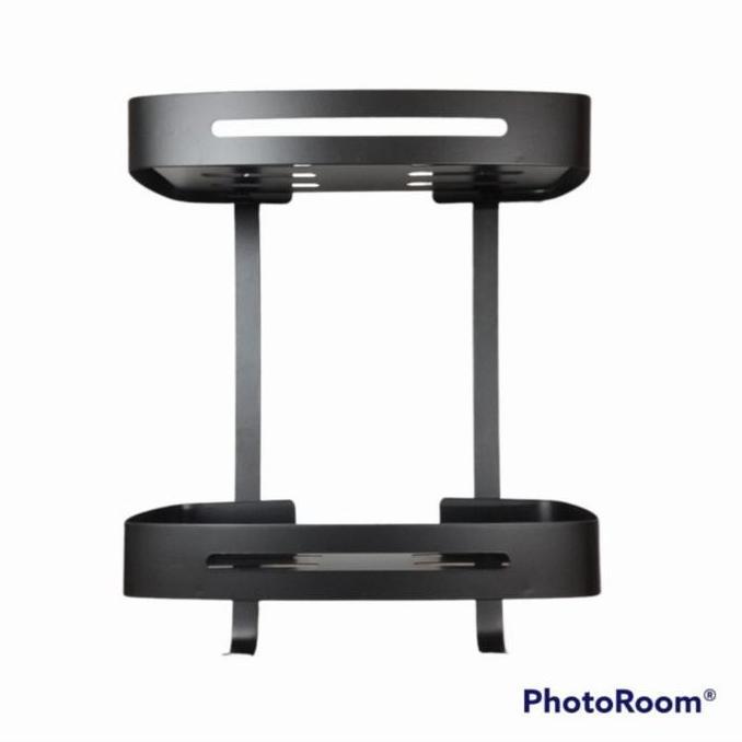 rak sabun stainless hitam 2 susun / tempat sabun stainless hitam