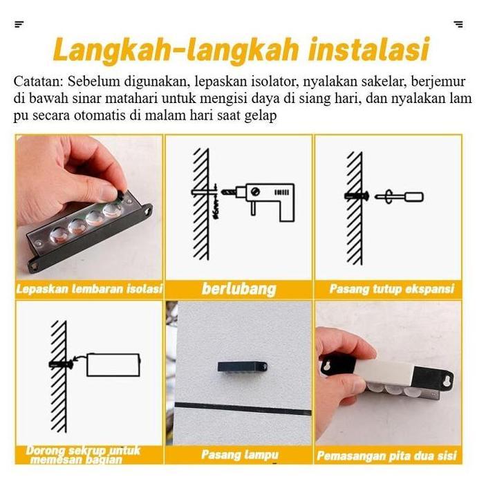 Vixplorn 2/3/4LED Lampu Tenaga Surya Lampu Dinding Teras Hias Outdoor Surya Lampu Dinding Lampu Hias