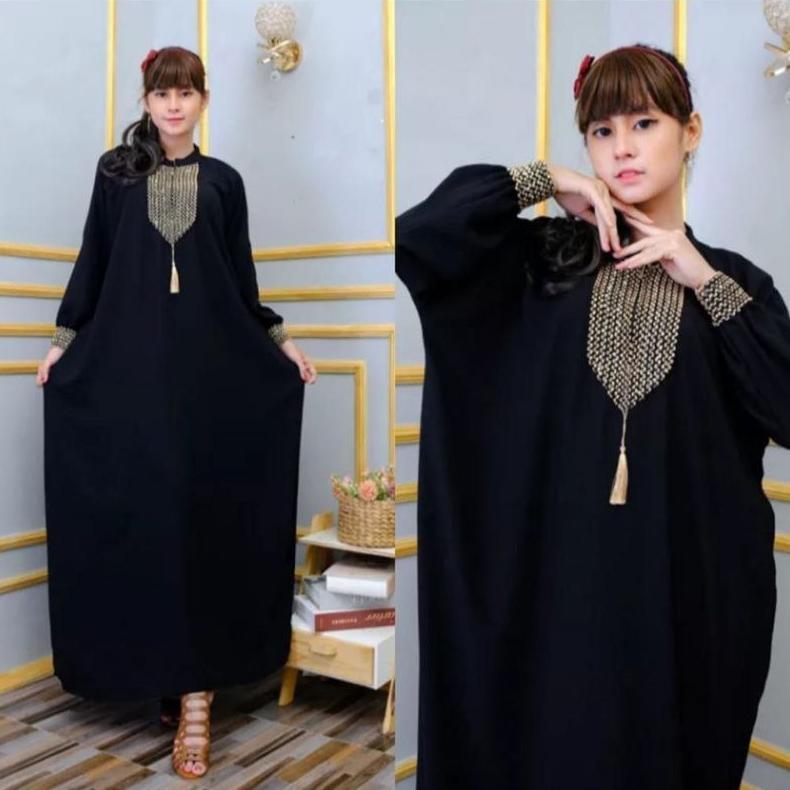 NEW Kaftan Sultan Polos Gamis Renda Super Jumbo Dress Kaftan Premium Abaya Arabian Wanita Muslim Ter
