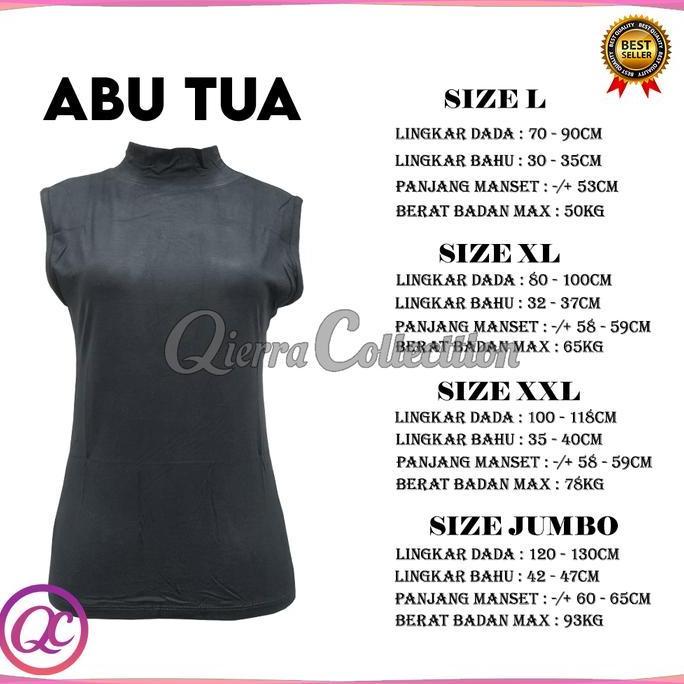 Bisakok- Manset Tanpa Lengan Buntung Wanita Kerah Turtle Neck Polos Dalaman Yukensi Perempuan Bahan 