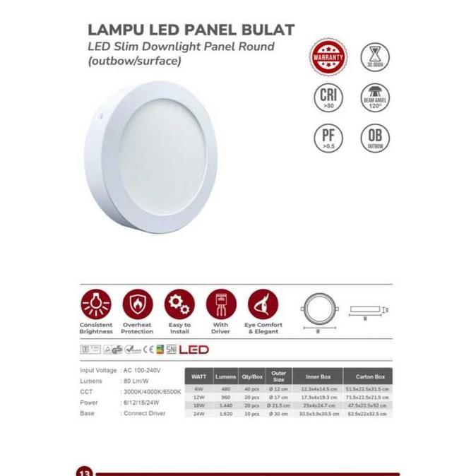 [Bodi Hitam] Ecova Lampu Spotlight/Downlight Cob Led 40W 40 W 40 Watt 40Watt Outbow - Semu Natural W