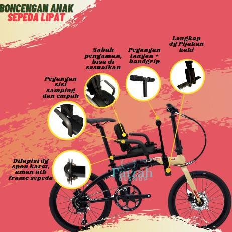 -ALS- Kursi Boncengan Sepeda Lipat anak depan belakang Sepeda mtb gunung