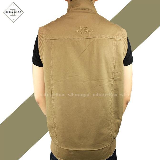 DV336 - Rompi Bolak Balik Jeep Pria Tactical Outdoor Import Bahan Kanvas Khaki Hijau Jaket Motor Saf