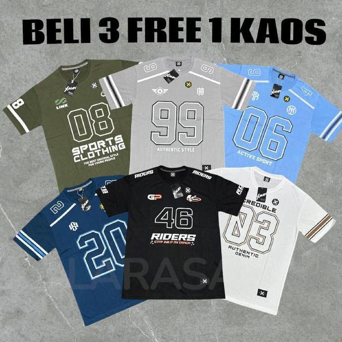 [ FREE 1 KAOS ] PAKET HEMAT 3 PCS 100RB KAOS  DISTRO ANGKA  TERLARIS/ KAOS ANGKA PRIA WANITA RERBARU