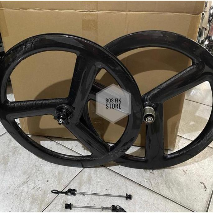 Wheelset Luce 3 spoke carbon 20 451 for sepeda lipat roadbike fnhon