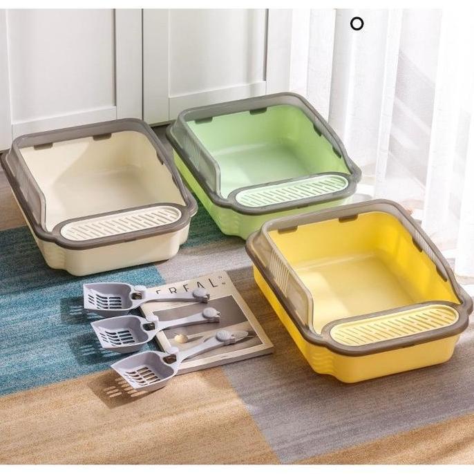 Saless Cat Litter Box Tempat Pup Kucing Bak Pasir Kucing Toilet Kucing Free Sekop Terbuat Dari Mater