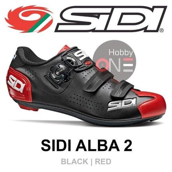 TERMURAH - Sidi Alba 2 Road Shoes - Black Red