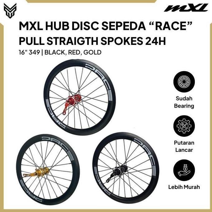 WHEELSET MXL R UKURAN 16 349 BEARING DISC BRAKE