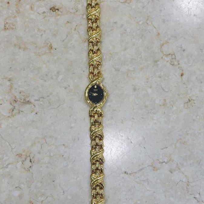 Jam Tangan Wanita Seiko SXJF90P Quartz Vintage Classic Kecil Oval Dial Hitam terlaris