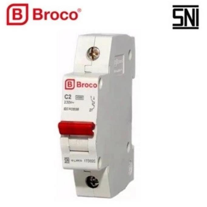 Panelfiks- Broco Mcb 2 4 6 10 16 20 25 32 40 Ampere Sni Kualitas Bagus Original