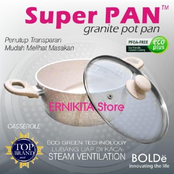 Pastienak- Bolde Super Pan Casserole Beige 24Cm Panci Rebus Tutup Kaca