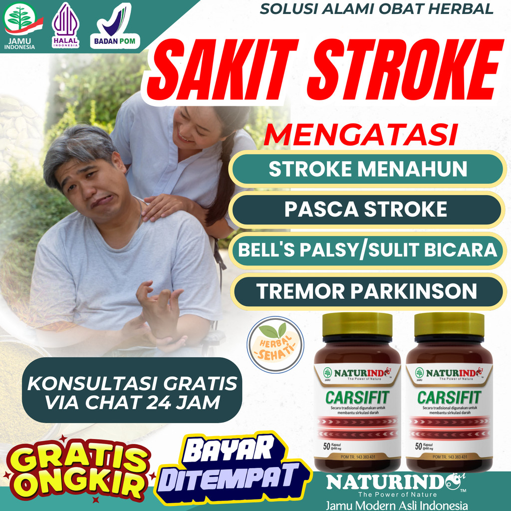 OBAT STROKE RINGAN BERAT LUMPUH KANAN KIRI TERAPI PASCA STROKE HERBAL CARSIFIT ORI NATURINDO