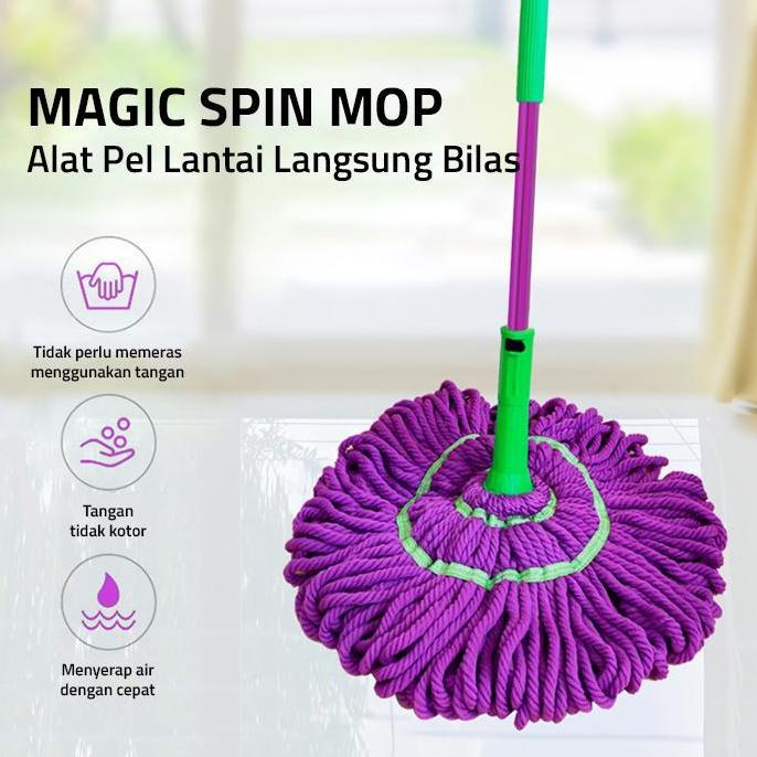 Langsungbersih- Gm Bear Alat Pel Lantai Putar Otomatis 1109 - Magic Twist Mop