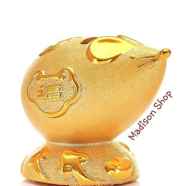 ;&;&;&;&] Patung Tikus Emas 1906 Celengan Keramik Soevenir Kado Imlek Parcel