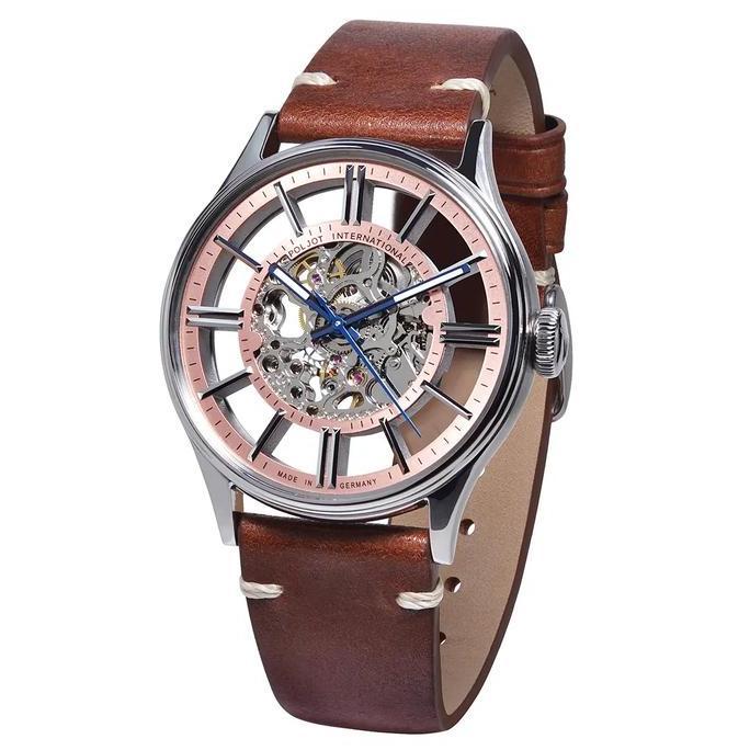 Jam Tangan POLJOT INTERNATIONAL Vintage Skeleton 6114.1220103 Rose Transparent Manual terlaris