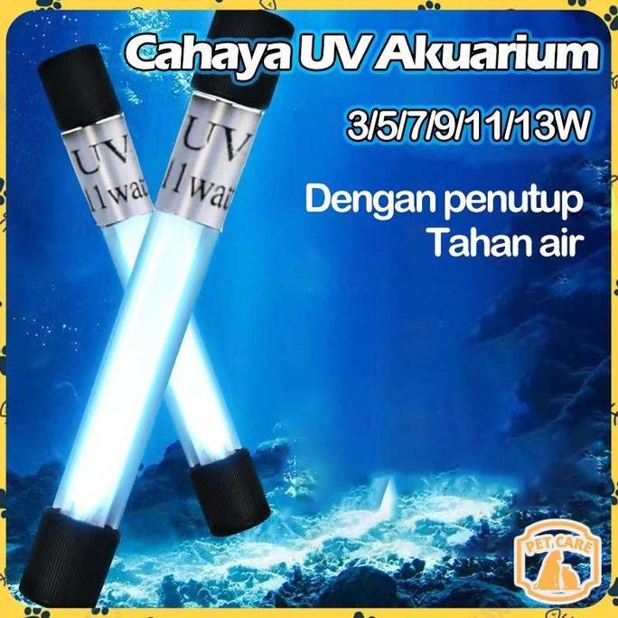 LAMPU PEMBASMI ALGAE LAMPU UV AQUARIUM Aquarium ikan hias lampu uv takari basmi alga 3-13 Watt ALU