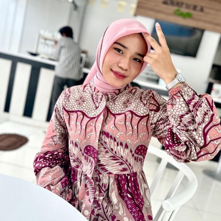 LIMITED EDITION  RASARAYA BATIK Chaya Blouse Wanita Katun - Atasan Batik Kerja Kantor Soft Pink Tang
