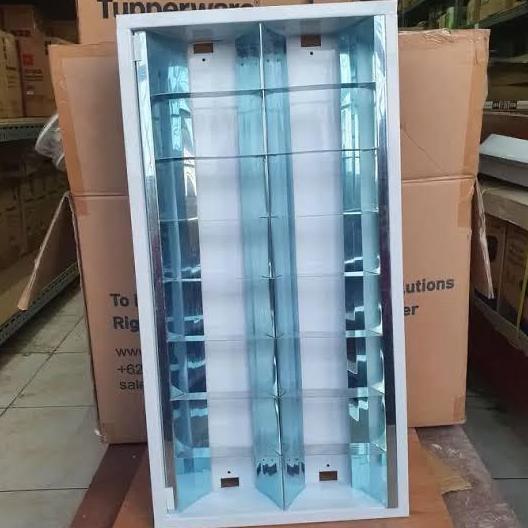 Kap RM TL T8 + Set LED 8 Watt philips 2x8 / Kap Lampu RM 2x18 Watt