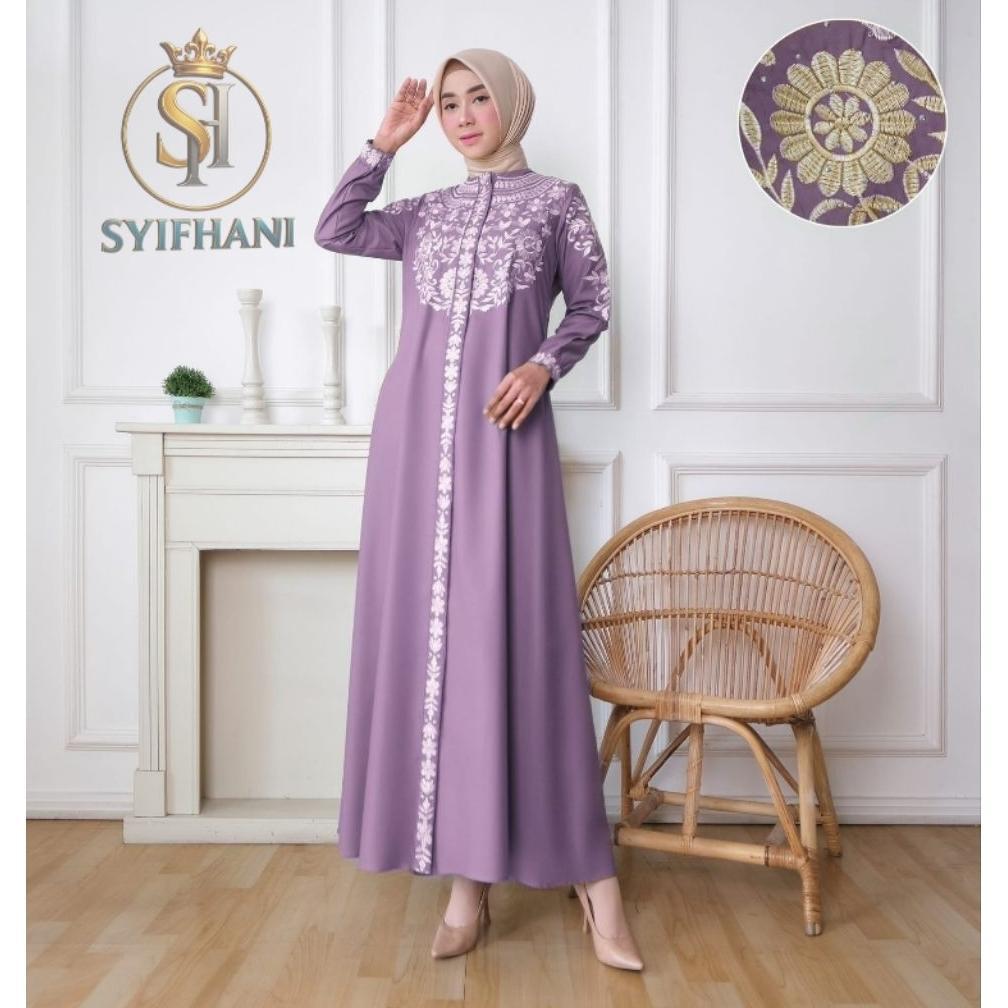 Syifhani - Madina Tugba Bordir Komputer Bahan Katun Toyobo Motif Bunga