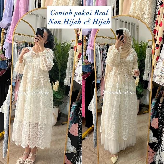 Raya Outer Long Tunik Lace Premium Bisa Beli set maupun terpisah