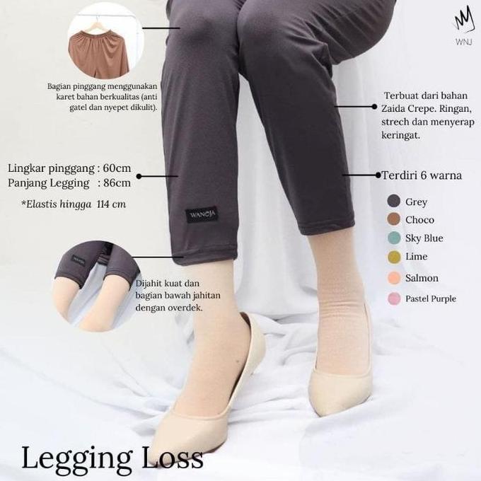 WNJ Legging Loss Inner Celana Celamis Dalaman Gamis Wanoja hijab Zaida crepe
