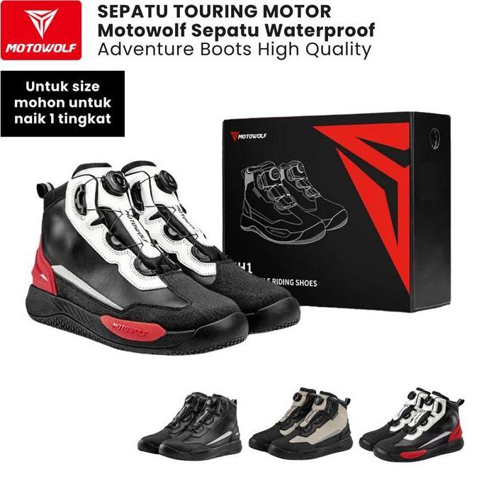 Sepatu Touring Motor Motowolf Waterproof Adventure Boots High Quality terlaris