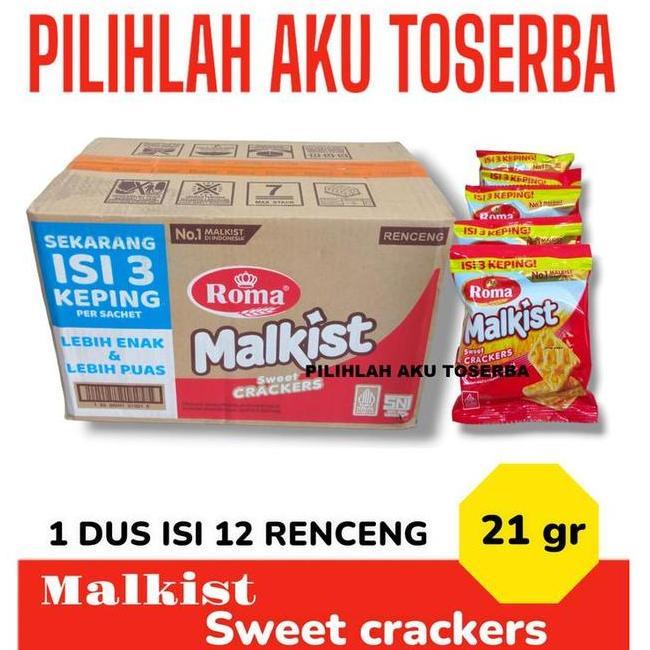 Biskuit Roma Malkist Craers Tabur Gula 1 Kardus Isi 12 Renceng