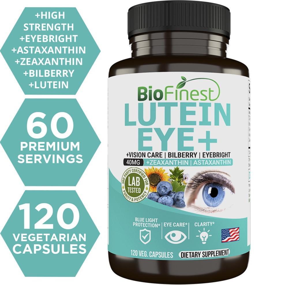 Biofinest Lutein Eye+ Vitamin - Zeaxanthin Eyebright Bilberry Supplement - Retina Eye Lens Health Ni