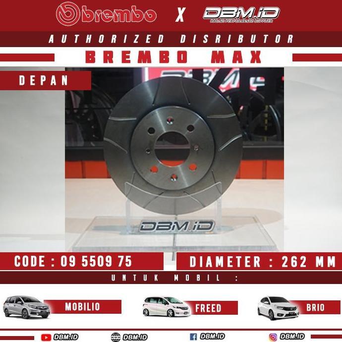Promo Brembo MAX Disc Brake Slotted Performance Mobilio Freed Brio Diskon