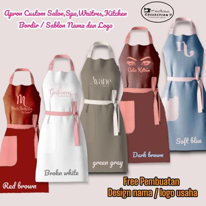 Celemek apron celemek masak celemek salon celemek dapur celemek koki celemek barista ea
