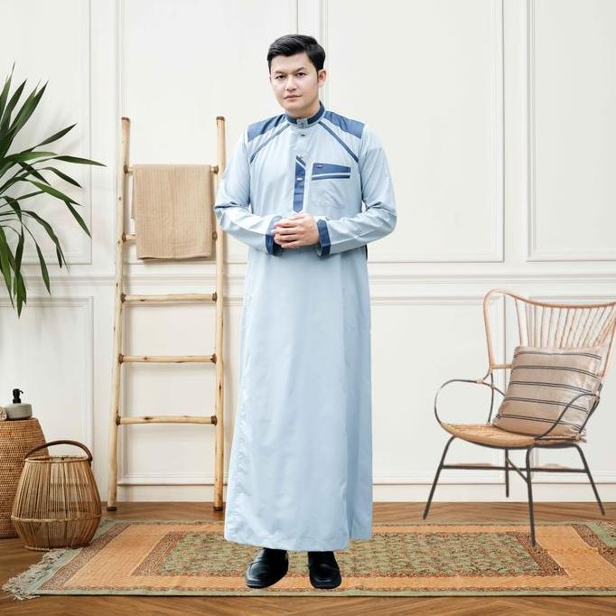 Attalwin Koko Gamis Jubah  Pria Katun Premium Gamis Umroh Haji JD018