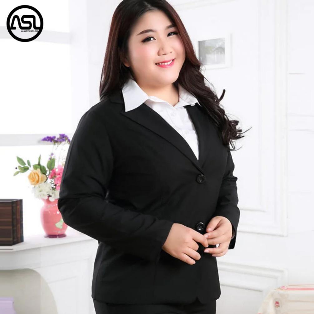 DISKON BLAZER HITAM WANITA JUMBO / BLAZER JUMBO WANITA / JAS WANITA FORMAL JUMBO / BLAZER CEWEK JUMB