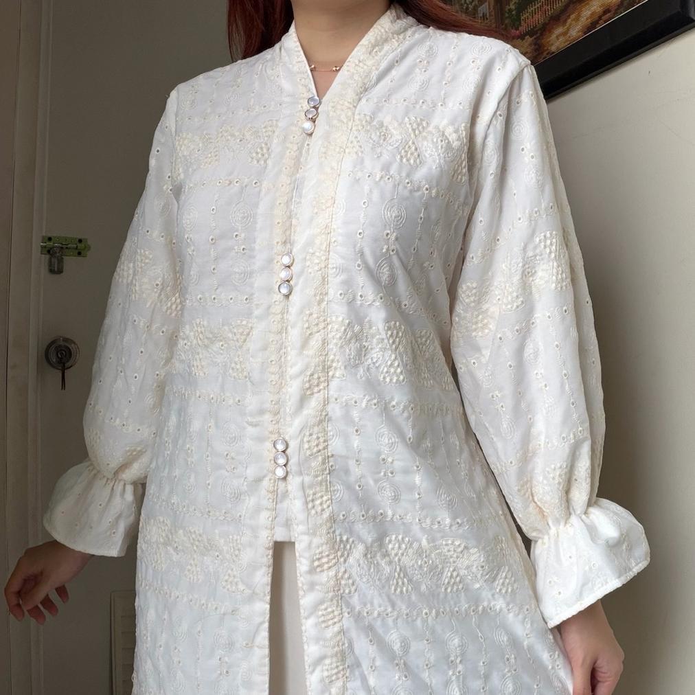 DISKON ALMIRA LONG TUNIK MIDI TOP ATASAN DRESS BLOUSE WANITA KERJA KONDANGAN LEBARAN RAYA WEDDING WI