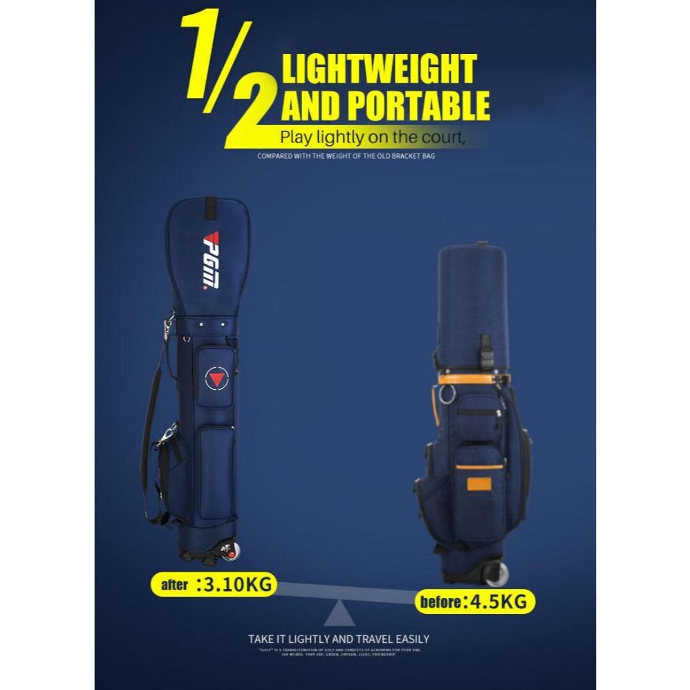 TERBARU PGM Tas Golf Travel Roda Compact Wheeled Golf Bag Lightweight Portable Tas Stik Golf