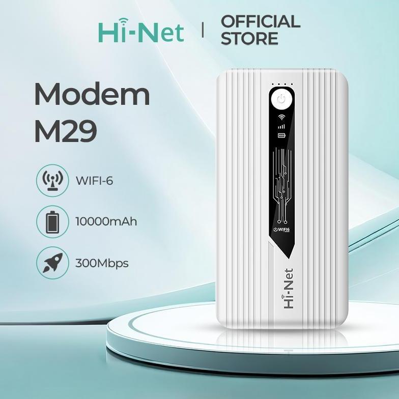 BIG SALE HI-NET  MODEM M29 POWER BANK ROUTER 2-IN-1 4G + WI-FI 6 JARINGAN 300MBPS 10000MAH KARTU SIM